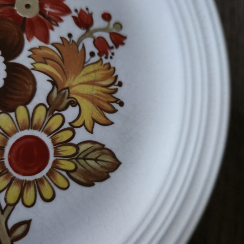 Myott Festival Dessert Plates Set of 4 Vintage MCM Floral Ironstone England - Picture 6 of 6